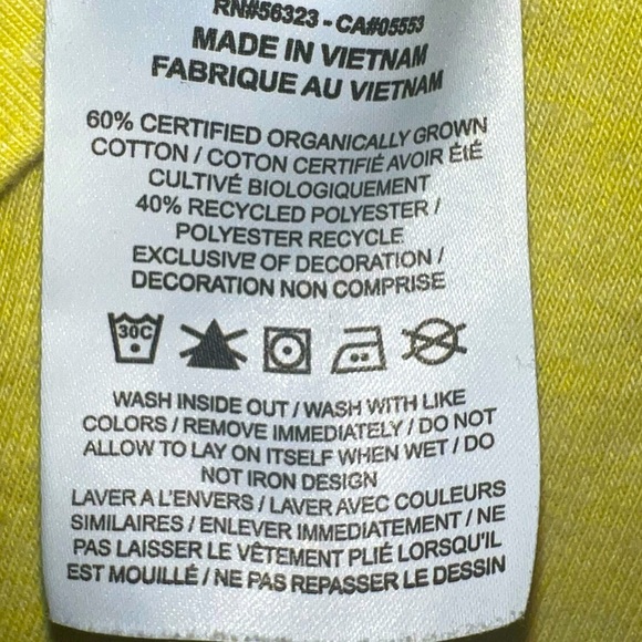 NIKE Organic Cotton Zip Up Grey and Yellow Size Medium - Picture 4 of 4